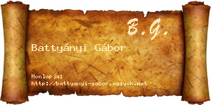 Battyányi Gábor névjegykártya